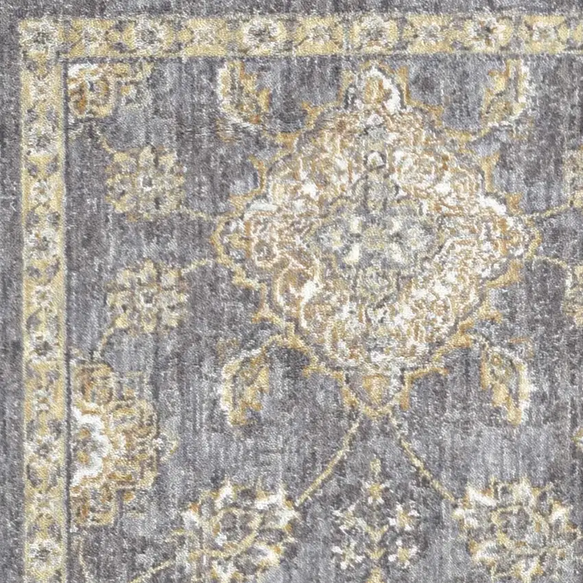 Sage Orange And White Wool Floral Distressed Area Rug Photo 5