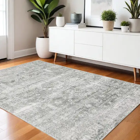 Sage Green Oriental Non Skid Area Rug Photo 1