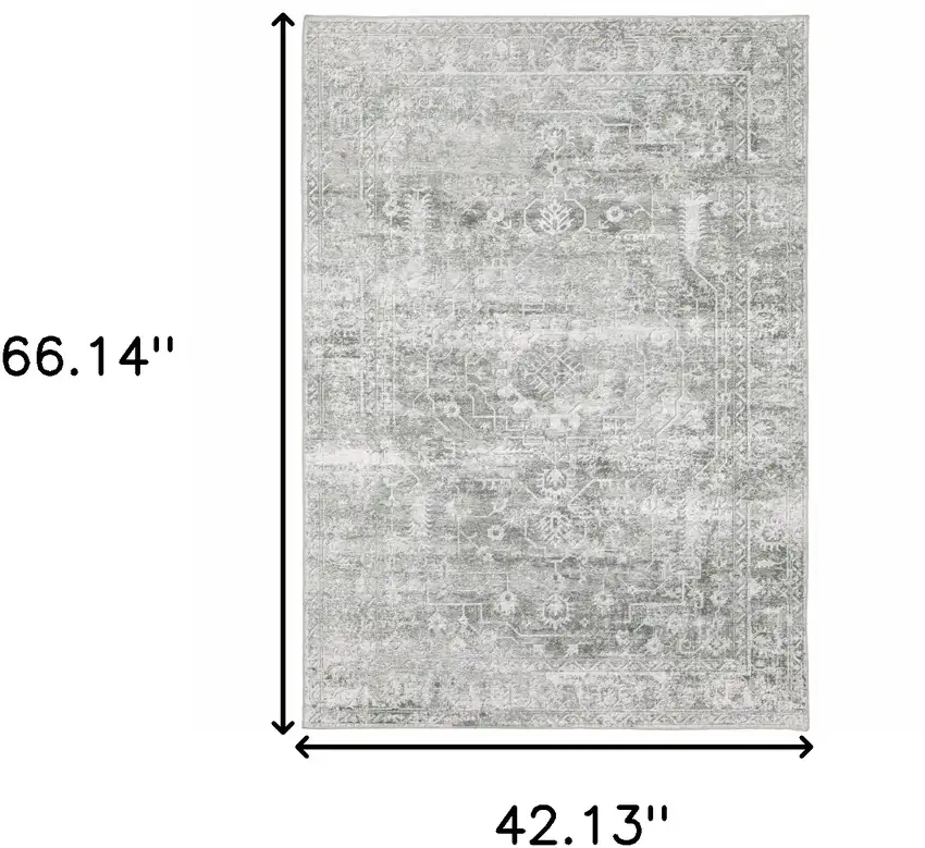 Sage Green Oriental Non Skid Area Rug Photo 3