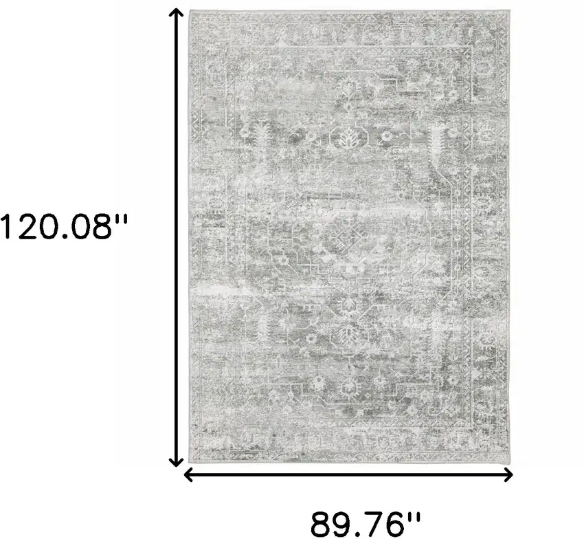 Sage Green Oriental Non Skid Area Rug Photo 3
