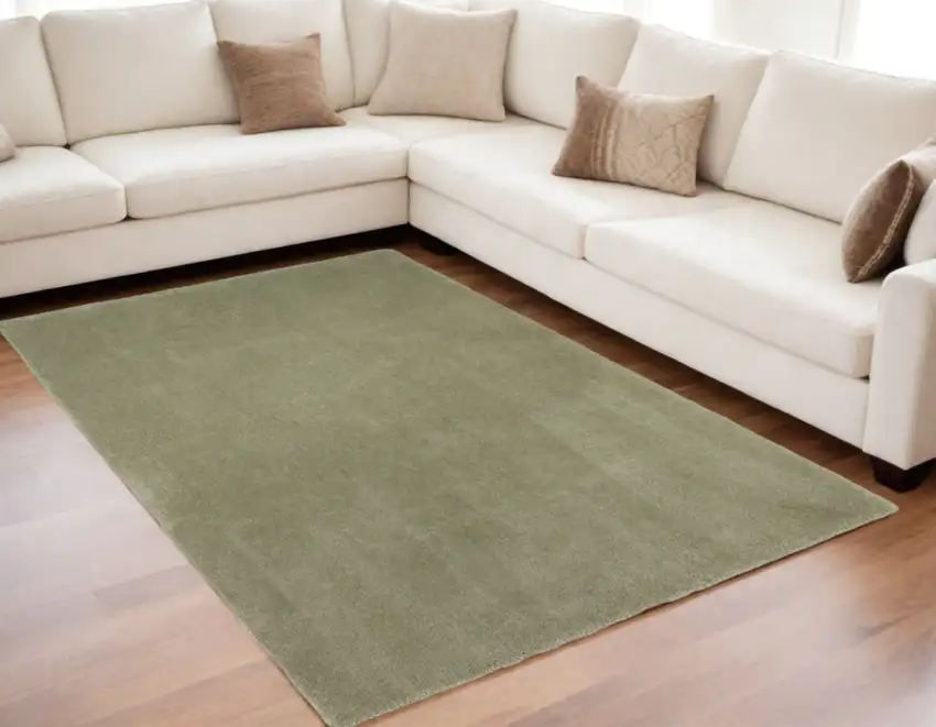 Sage Green Indoor Shag Rug Photo 2
