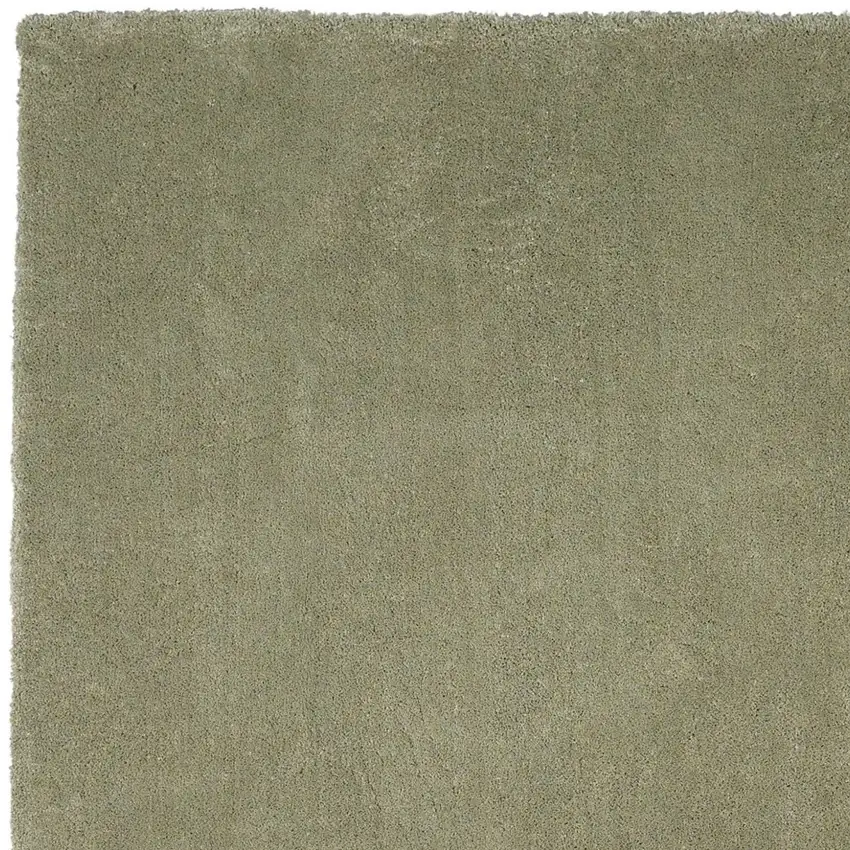 Sage Green Shag Hand Woven Area Rug Photo 5