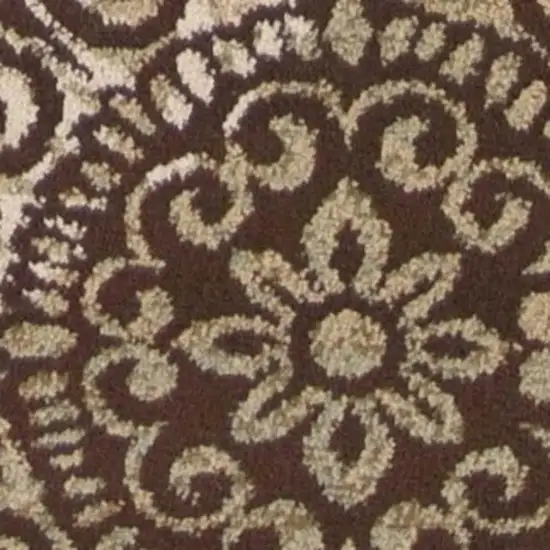 Sage Brown And Ivory Floral Medallion Area Rug Photo 4