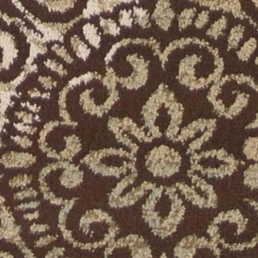 Sage Brown And Ivory Floral Medallion Area Rug Photo 4