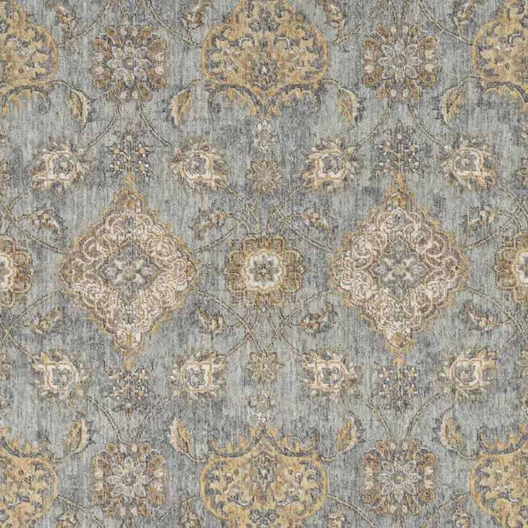 Sage Green Machine Woven Traditional Indoor Area Rug Photo 2