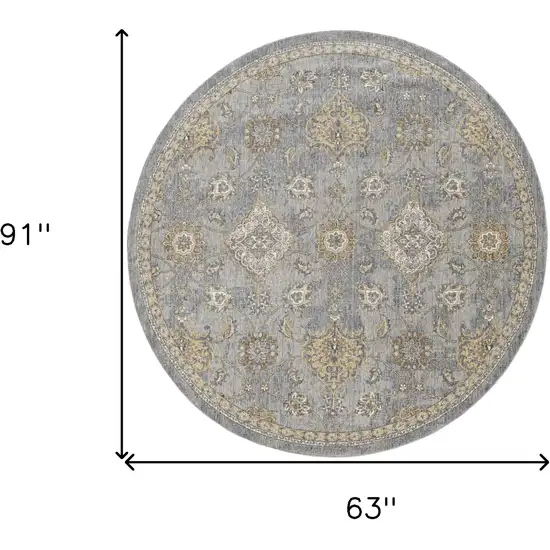 Sage Green Machine Woven Traditional Indoor Area Rug Photo 4