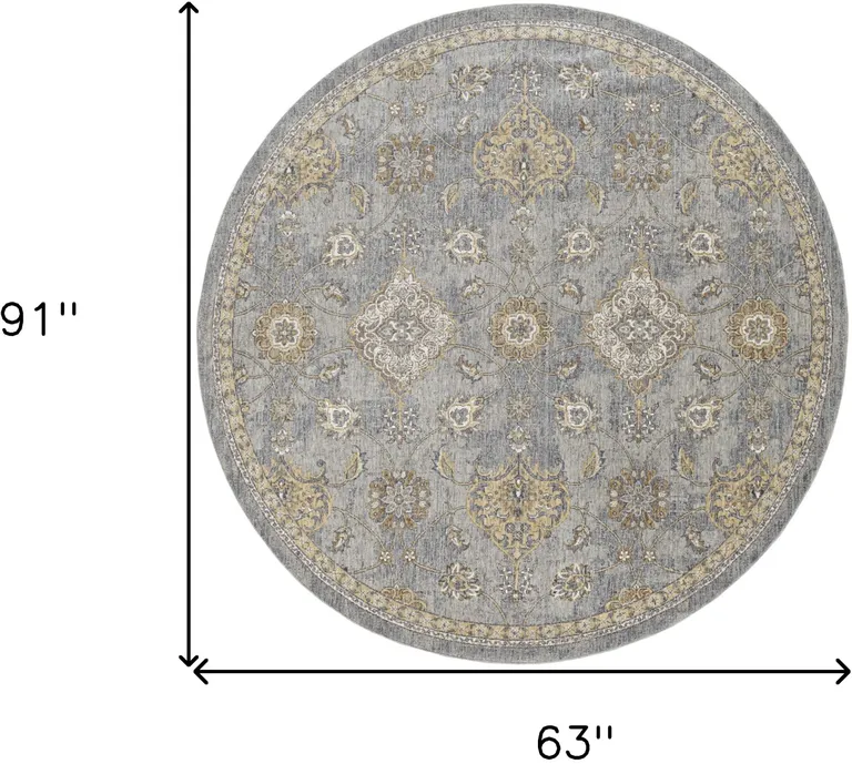 Sage Green Machine Woven Traditional Indoor Area Rug Photo 4