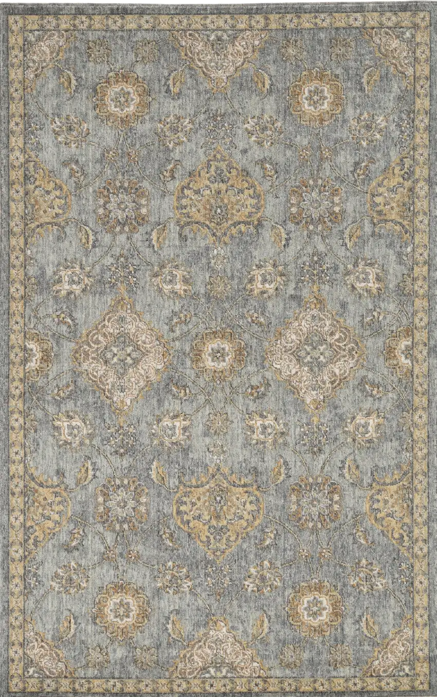 Sage Green Machine Woven Traditional Indoor Area Rug Photo 2