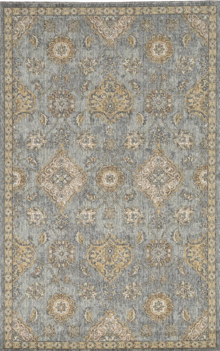 Sage Green Machine Woven Traditional Indoor Area Rug Photo 2