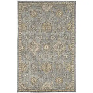 Photo of Sage Green Machine Woven Vintage Traditional Indoor Accent Rug
