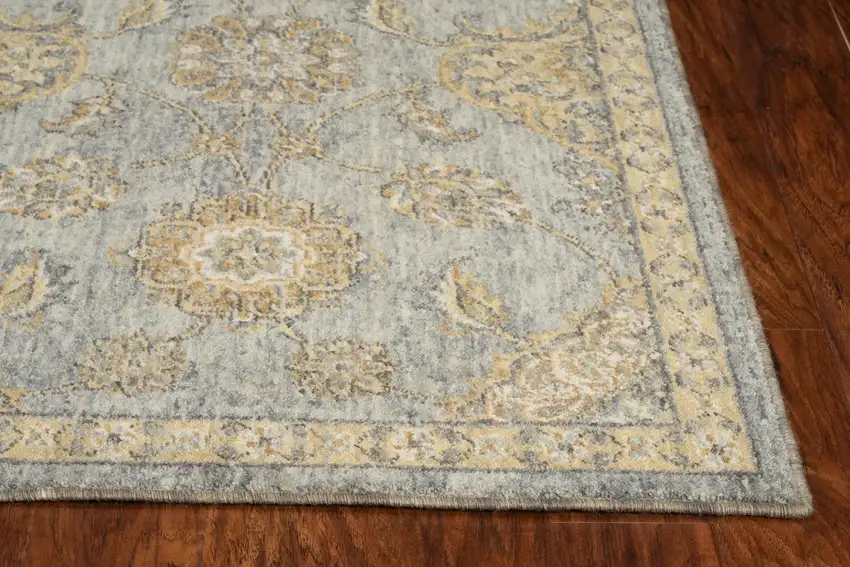Sage Green Machine Woven Vintage Traditional Indoor Runner Rug Photo 3