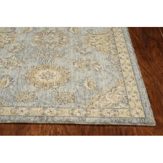Sage Green Machine Woven Vintage Traditional Indoor Runner Rug Photo 3