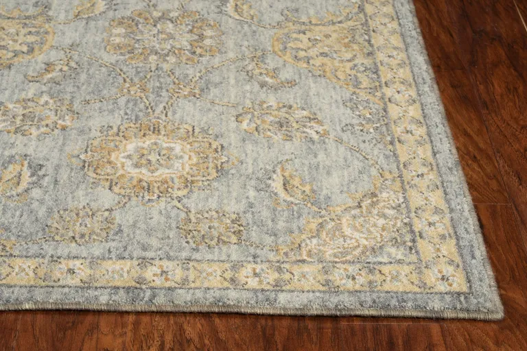 Sage Green Machine Woven Vintage Traditional Indoor Runner Rug Photo 3