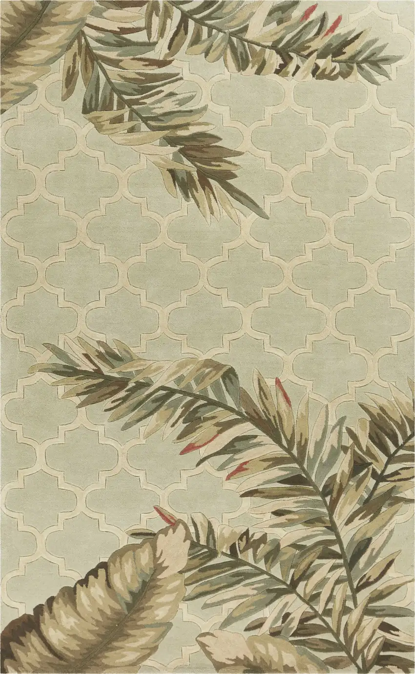 Sage Green Wool Handmade Area Rug Photo 1