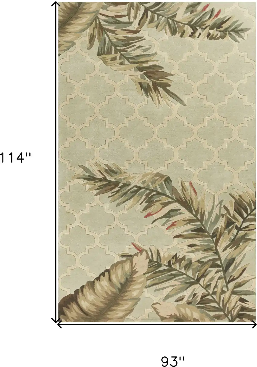 Sage Green Wool Handmade Area Rug Photo 5