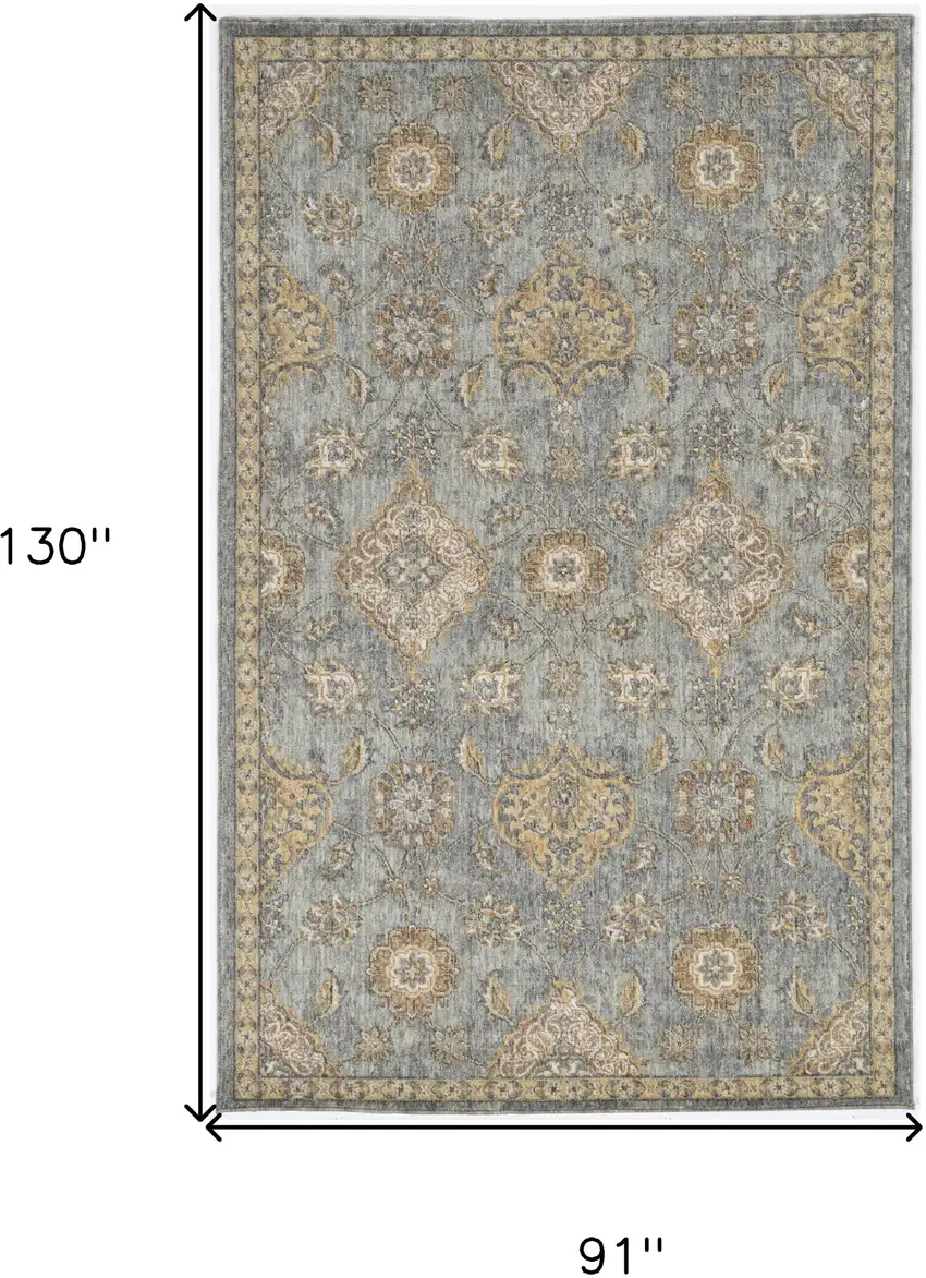91 X 130 Sage Green Wool Rug Photo 5