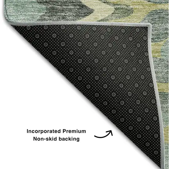 Sage Ivory And Beige Abstract Washable Area Rug With UV Protection Photo 7