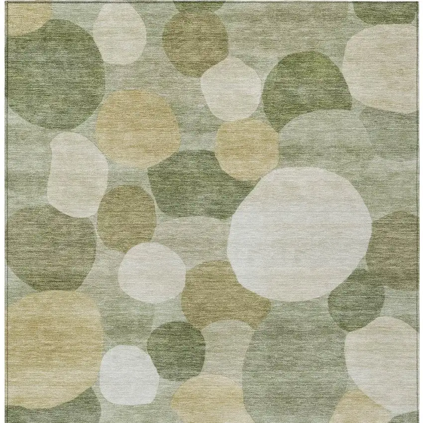 Sage Ivory And Beige Geometric Washable Indoor Outdoor Area Rug Photo 3