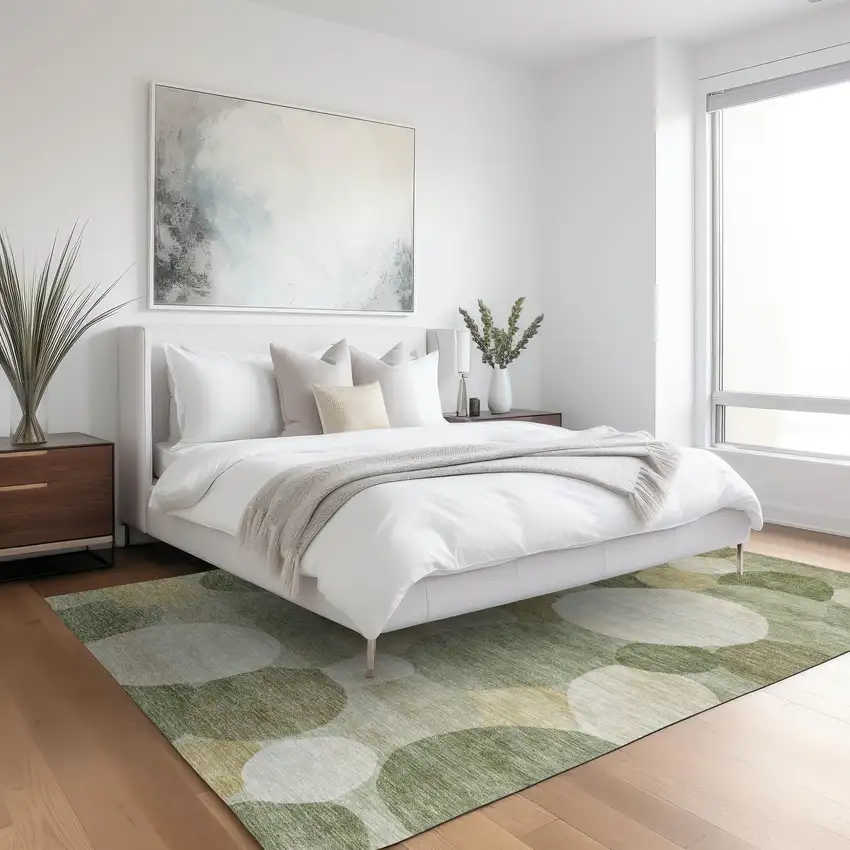 Sage Ivory And Beige Geometric Washable Indoor Outdoor Area Rug Photo 6