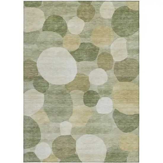 Sage Ivory And Beige Geometric Washable Indoor Outdoor Area Rug Photo 3