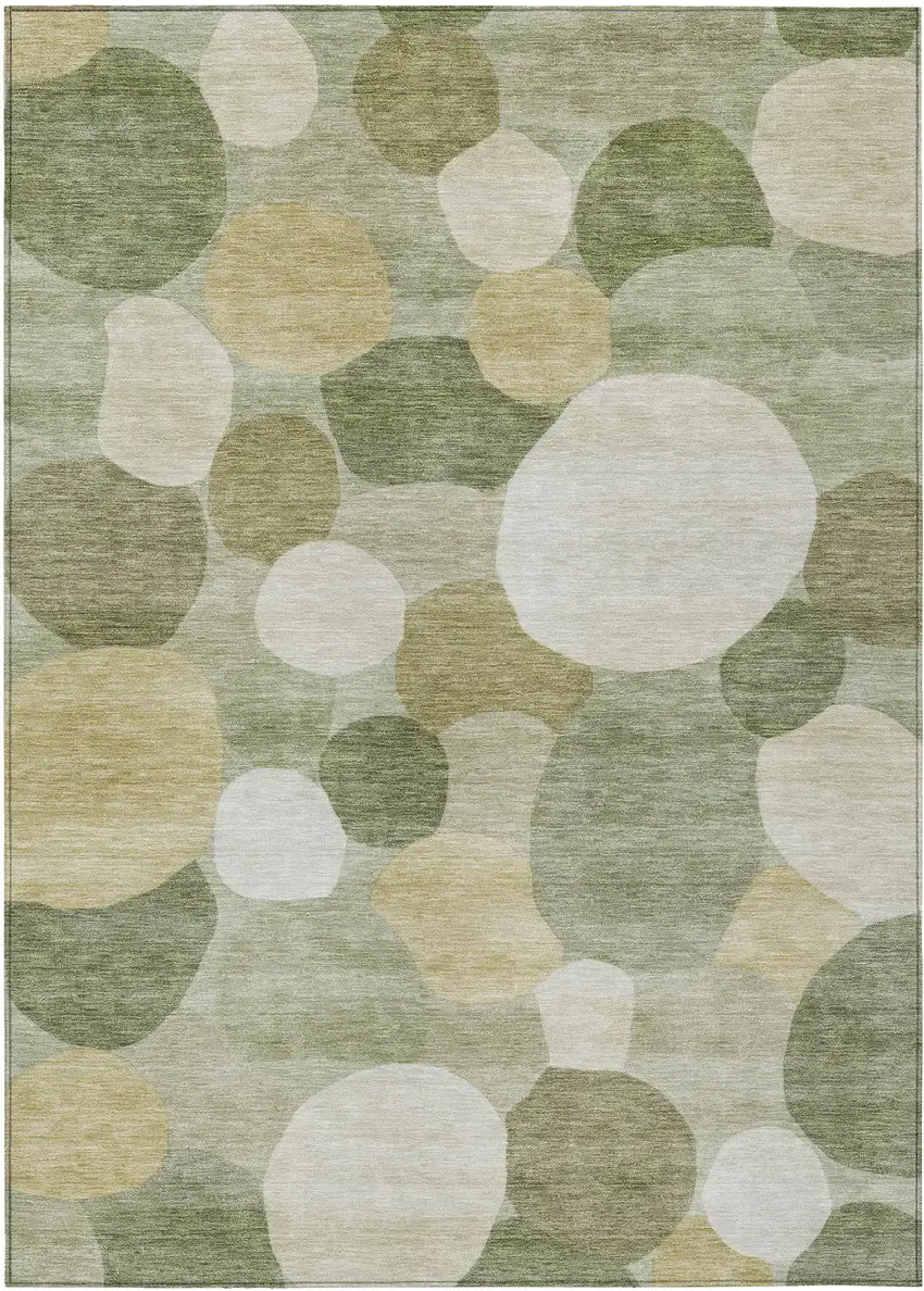 Sage Ivory And Beige Geometric Washable Indoor Outdoor Area Rug Photo 1