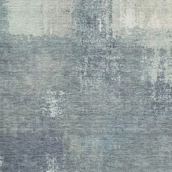 Sage Ivory And Blue Abstract Washable Area Rug With UV Protection Photo 2