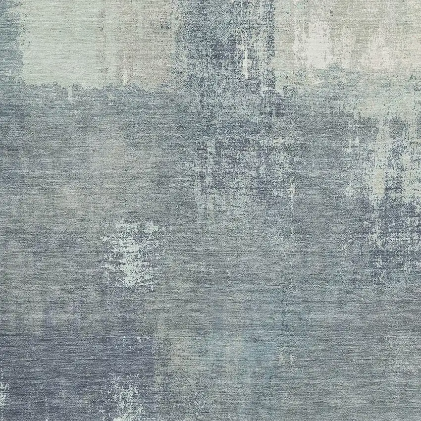 Sage Ivory And Blue Abstract Washable Area Rug With UV Protection Photo 2