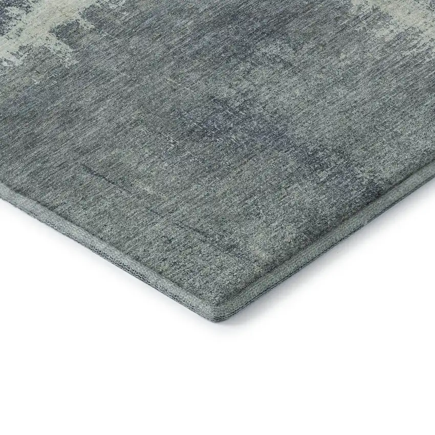 Sage Ivory And Blue Abstract Washable Area Rug With UV Protection Photo 7