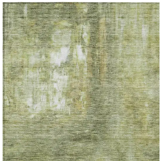 Sage Ivory And Brown Abstract Washable Indoor Outdoor Area Rug Photo 5