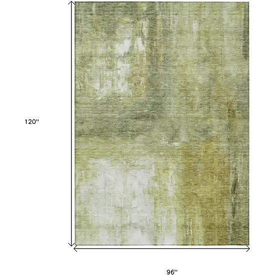 Sage Ivory And Brown Abstract Washable Indoor Outdoor Area Rug Photo 7