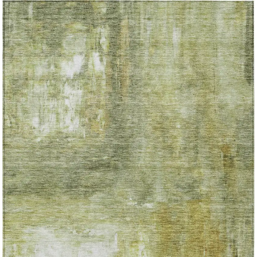 Sage Ivory And Brown Abstract Washable Indoor Outdoor Area Rug Photo 6