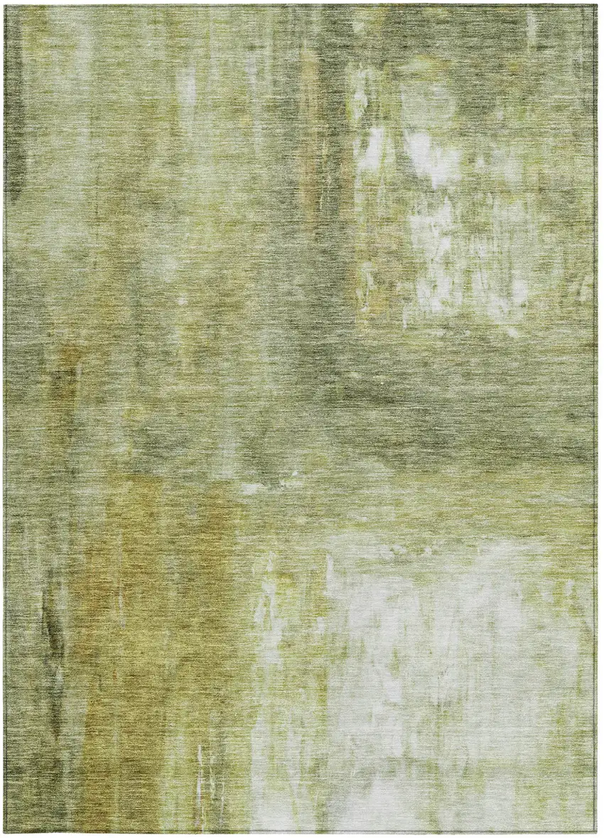 Sage Ivory And Brown Abstract Washable Indoor Outdoor Area Rug Photo 6