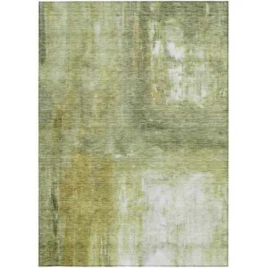 Sage Ivory And Brown Abstract Washable Indoor Outdoor Area Rug Photo 6