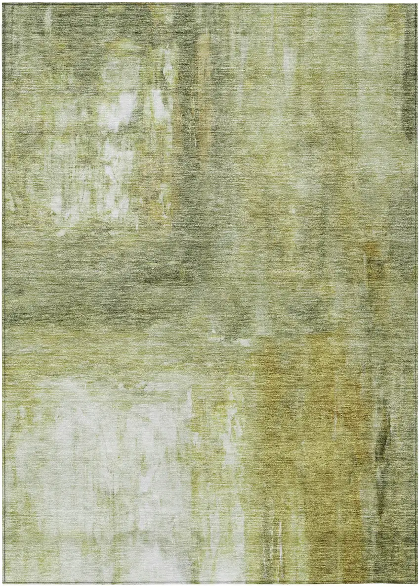 Sage Ivory And Brown Abstract Washable Indoor Outdoor Area Rug Photo 2