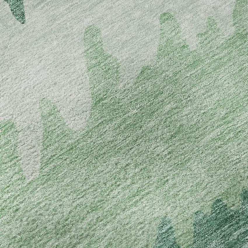 Sage Ivory And Emerald Striped Washable Area Rug With UV Protection Photo 9