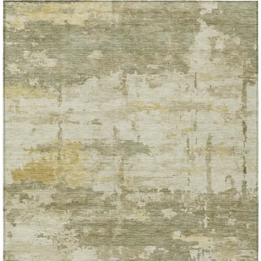 Sage Ivory And Gold Abstract Washable Indoor Outdoor Area Rug Photo 3