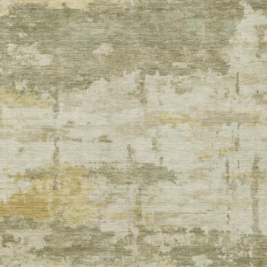 Sage Ivory And Gold Abstract Washable Indoor Outdoor Area Rug Photo 2