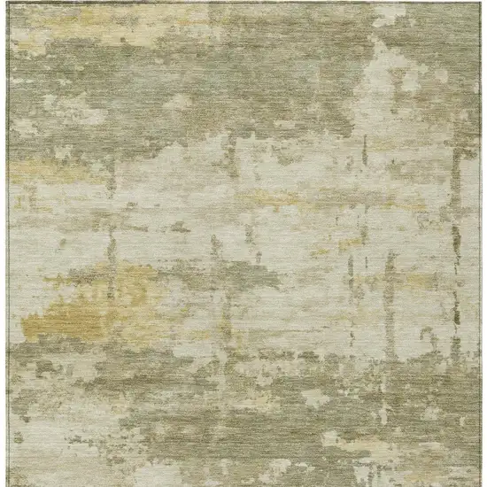 Sage Ivory And Gold Abstract Washable Indoor Outdoor Area Rug Photo 3