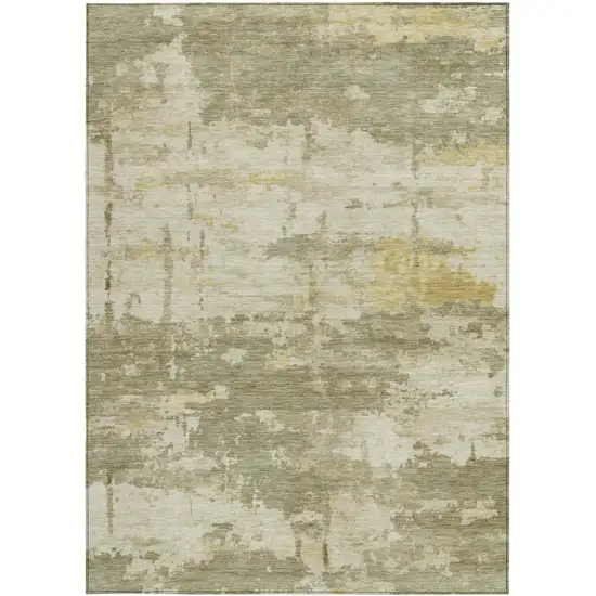 Sage Ivory And Gold Abstract Washable Indoor Outdoor Area Rug Photo 3