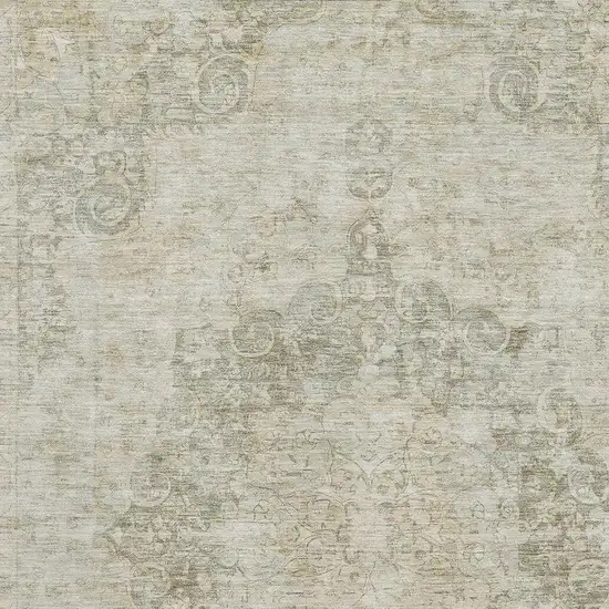 Sage Ivory And Gray Oriental Washable Area Rug With UV Protection Photo 2