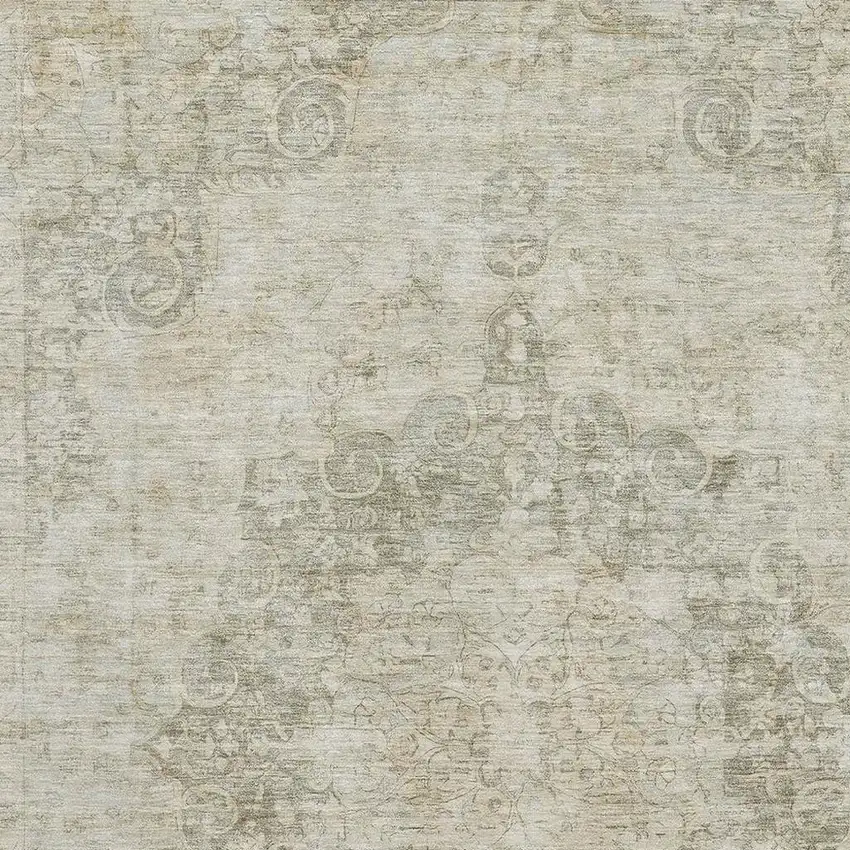 Sage Ivory And Gray Oriental Washable Area Rug With UV Protection Photo 2