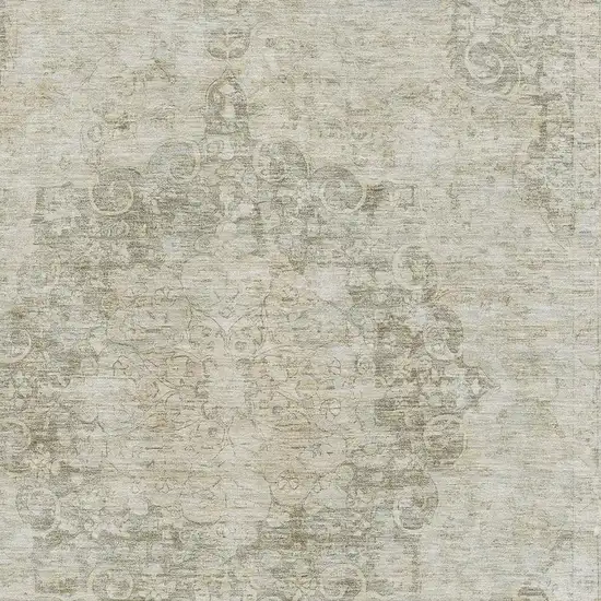 Sage Ivory And Gray Oriental Washable Area Rug With UV Protection Photo 2