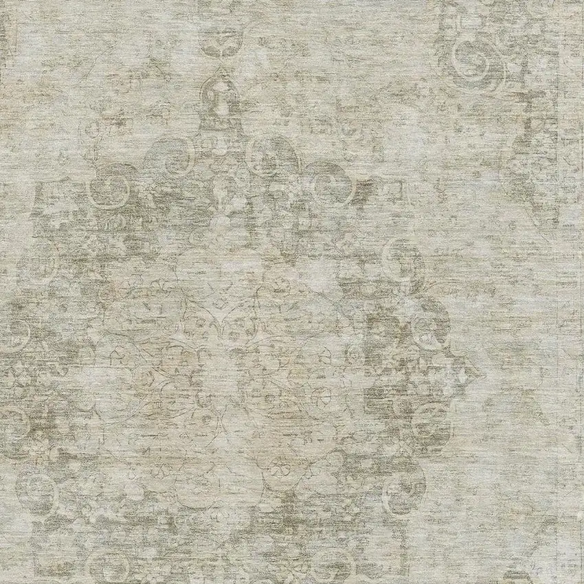 Sage Ivory And Gray Oriental Washable Area Rug With UV Protection Photo 2