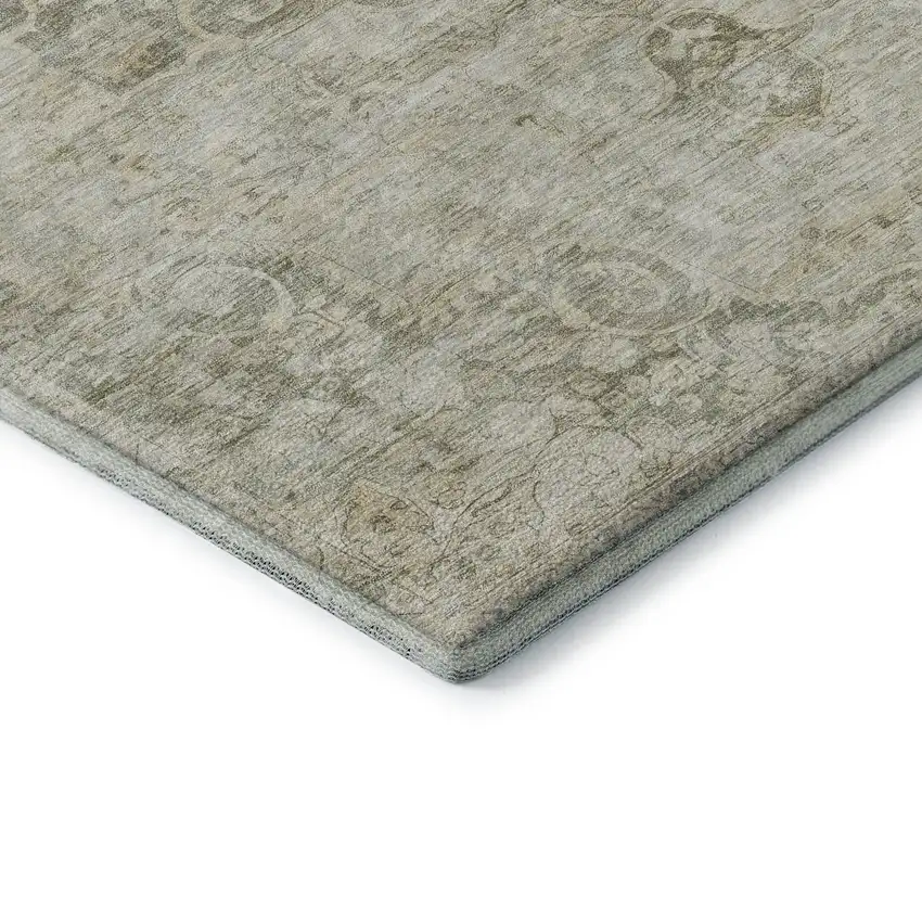 Sage Ivory And Gray Oriental Washable Area Rug With UV Protection Photo 7