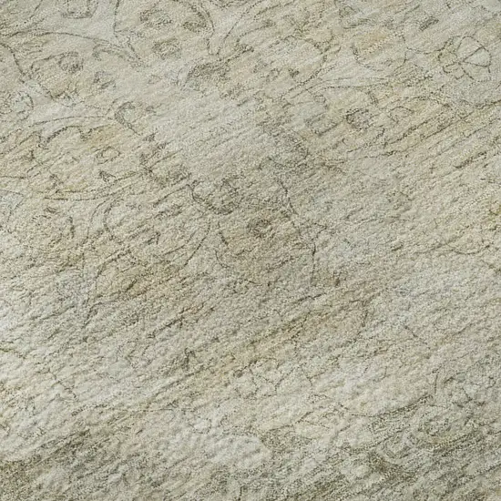 Sage Ivory And Gray Oriental Washable Area Rug With UV Protection Photo 9