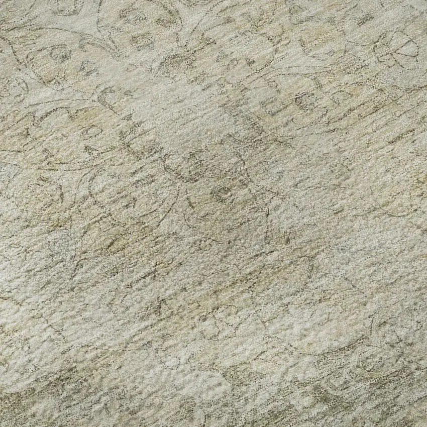 Sage Ivory And Gray Oriental Washable Area Rug With UV Protection Photo 9