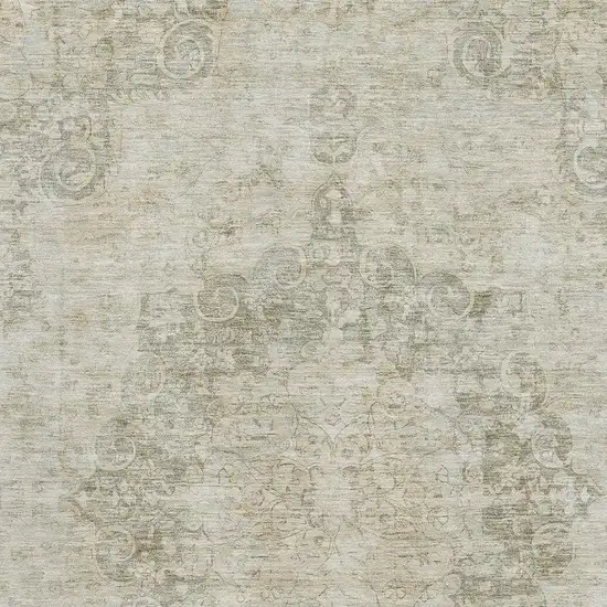 Sage Ivory And Gray Oriental Washable Area Rug With UV Protection Photo 3
