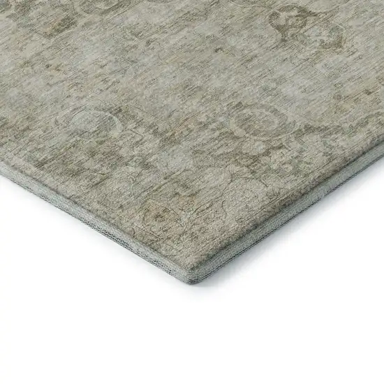 Sage Ivory And Gray Oriental Washable Area Rug With UV Protection Photo 7