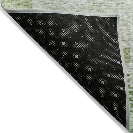 Sage Ivory And Olive Green Geometric Washable Indoor Outdoor Area Rug Photo 8