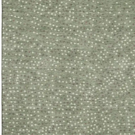 Sage Ivory And Taupe Polka Dot Washable Area Rug With UV Protection Photo 3